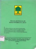Masalah-masalah Hukum Perdata Adat